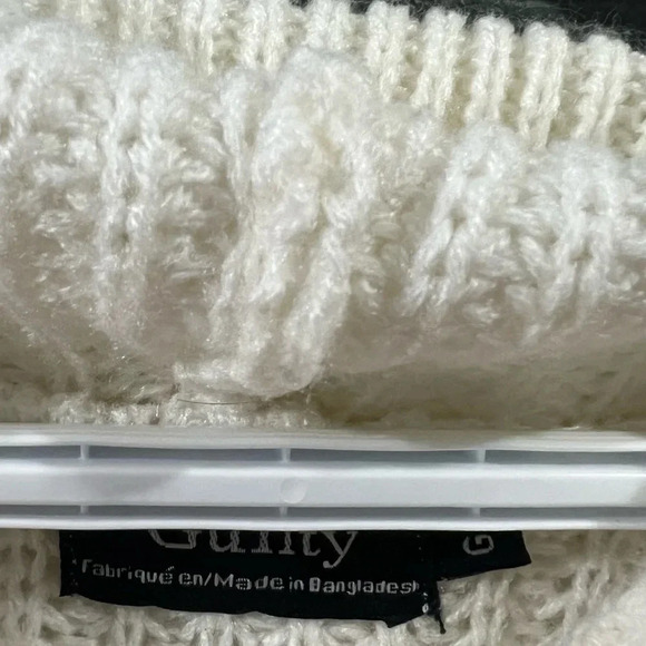 White GUILTY cable knit long sleeve sweater dress, super comfy, size large. - Picture 4 of 5